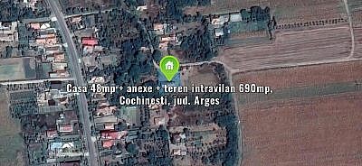 Casa 48mp + anexe + teren intravilan 690mp, Cochinesti, jud. Arges